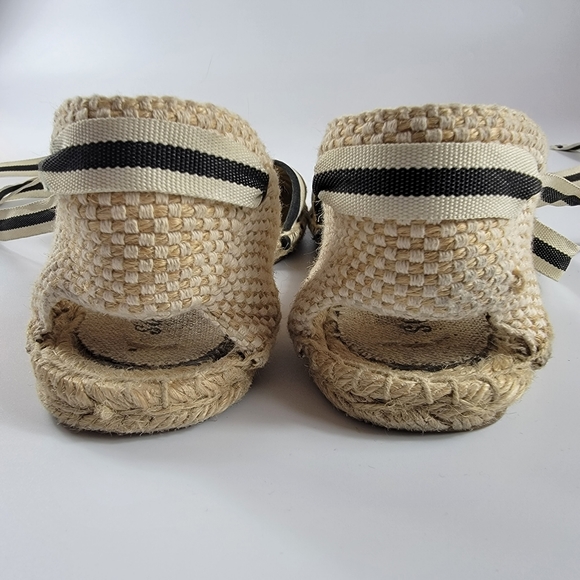 Soludos Classic Canvas Stripe Espadrille Sandals in Black & White, 7 - Picture 6 of 15